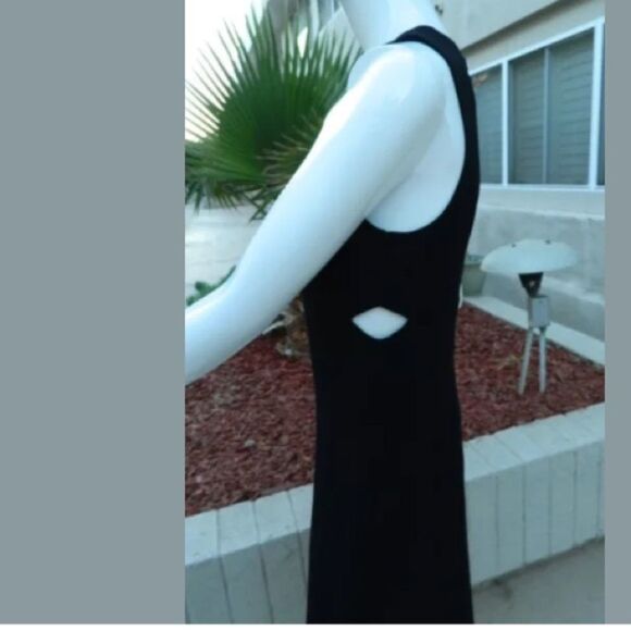 Versus Gianni Versace Black Dress Side Cutouts Size 30/44 - Picture 3 of 6